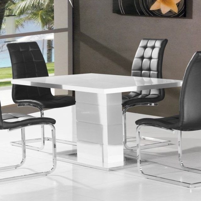 25 Photos White High Gloss Dining Tables and 4 Chairs