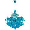 Turquoise Blue Glass Chandeliers (Photo 4 of 15)