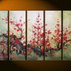 Cherry Blossom Oil Painting Modern Abstract Wall Art (Photo 9 of 15)