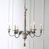 French White 27-Inch Six-Light Chandeliers (Photo 9 of 15)