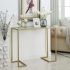  Best 15+ of Geometric Glass Top Gold Console Tables
