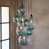 Turquoise Blown Glass Chandeliers (Photo 1 of 15)