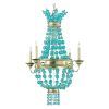 Turquoise Blue Glass Chandeliers (Photo 3 of 15)