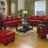 Red Leather Couches And Loveseats (Photo 2 of 15)