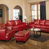 Red Leather Couches For Living Room (Photo 1 of 15)