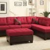 Red Leather Sectional Sofas With Ottoman (Photo 2 of 15)