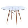 Eames Style Dining Tables With Chromed Leg And Tempered Glass Top (Photo 19 of 25)