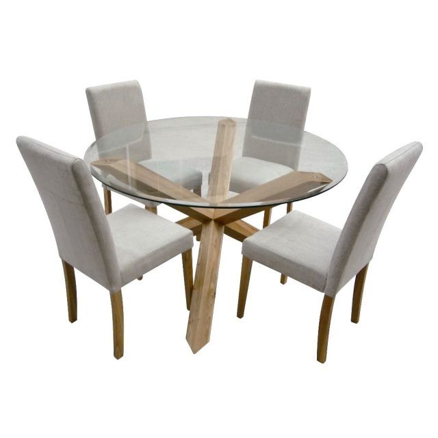 The 25 Best Collection of Round Glass Dining Tables with Oak Legs