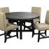 Jaxon Grey 5 Piece Round Extension Dining Sets with Upholstered Chairs