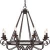 Rustic Black 28-Inch Four-Light Chandeliers (Photo 9 of 15)