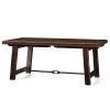 Rustic Mahogany Benchwright Pedestal Extending Dining Tables (Photo 3 of 25)