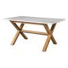 Rustic Mid-Century Modern 6-Seating Dining Tables In White And Natural Wood (Photo 5 of 25)