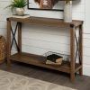 Rustic Oak And Black Console Tables (Photo 13 of 15)