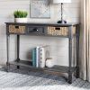 Gray Driftwood Storage Console Tables (Photo 4 of 15)
