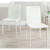 White Leather Dining Chairs (Photo 3 of 25)