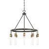 Black And Brass 10-Light Chandeliers (Photo 12 of 15)