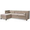 102" Stockton Sectional Couches With Reversible Chaise Lounge Herringbone Fabric (Photo 12 of 14)