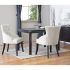 Caira Black 5 Piece Round Dining Sets with Diamond Back Side Chairs