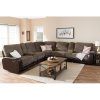 3Pc Faux Leather Sectional Sofas Brown (Photo 16 of 25)