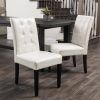 Ivory Leather Dining Chairs (Photo 3 of 25)