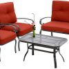 Side Table Iron Frame Patio Furniture Set (Photo 1 of 15)