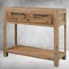 Rustic Oak And Black Console Tables (Photo 8 of 15)
