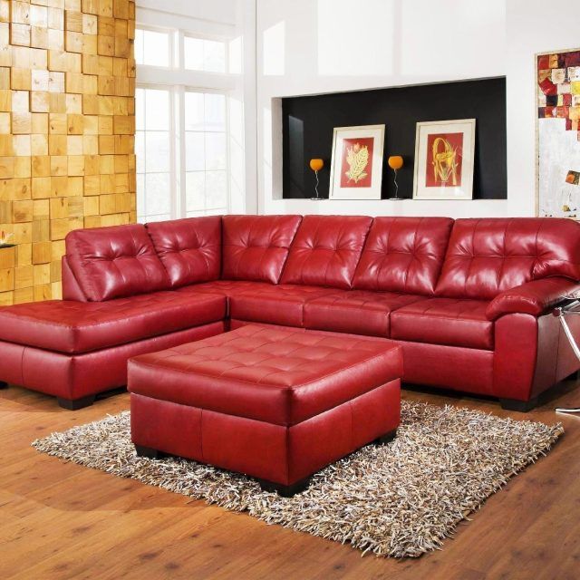 15 Best Collection of Red Leather Sectionals with Chaise