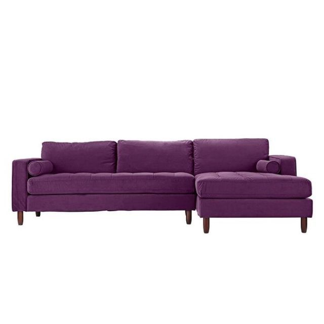 The 25 Best Collection of Somerset Velvet Mid-century Modern Right Sectional Sofas