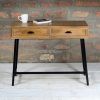 Gray Wood Black Steel Console Tables (Photo 13 of 15)