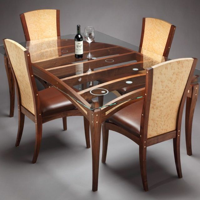 2024 Latest Wood Glass Dining Tables