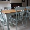 Wyatt 7 Piece Dining Sets With Celler Teal Chairs (Photo 6 of 25)