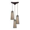 Textured Glass And Oil-Rubbed Bronze Metal Pendant Lights (Photo 14 of 15)