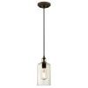 Textured Glass And Oil-Rubbed Bronze Metal Pendant Lights (Photo 1 of 15)