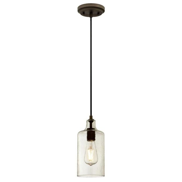 2024 Popular Textured Glass and Oil-rubbed Bronze Metal Pendant Lights