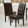 Dark Brown Leather Dining Chairs (Photo 4 of 25)