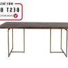 Black Top  Large Dining Tables With Metal Base Copper Finish (Photo 11 of 25)