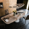 Faux Marble Finish Metal Contemporary Dining Tables (Photo 11 of 25)