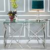 Chrome And Glass Modern Console Tables (Photo 7 of 15)