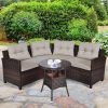 Furniture Conversation Set Cushioned Sofa Tables (Photo 5 of 15)