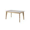 Rustic Mid-Century Modern 6-Seating Dining Tables In White And Natural Wood (Photo 3 of 25)