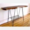 Oak Wood And Metal Legs Console Tables (Photo 1 of 15)