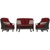 Wicker 4Pc Patio Conversation Sets With Navy Cushions (Photo 11 of 15)
