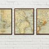Vintage Map Wall Art (Photo 12 of 15)