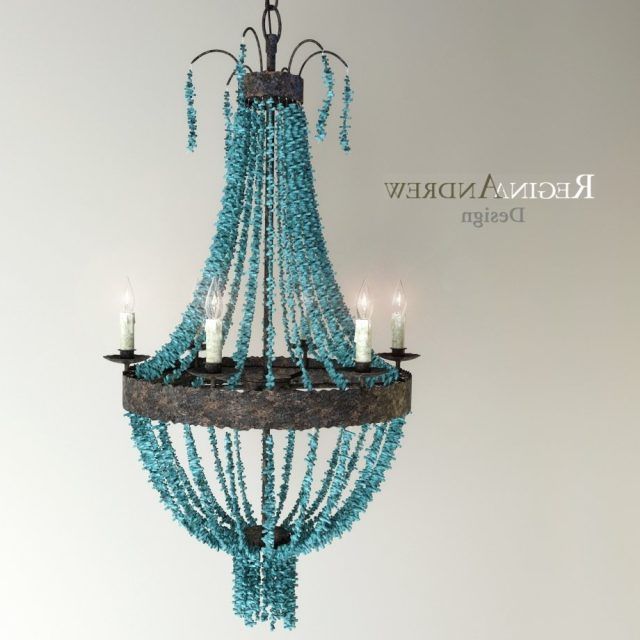 Best 15+ of Turquoise Beads Six-light Chandeliers