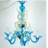 Turquoise Blown Glass Chandeliers (Photo 9 of 15)