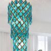 Turquoise Blue Beaded Chandeliers (Photo 4 of 15)