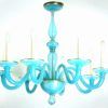 Turquoise Blue Glass Chandeliers (Photo 5 of 15)