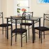 Valencia 5 Piece Round Dining Sets With Uph Seat Side Chairs (Photo 2 of 25)