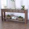 Vintage Gray Oak Console Tables (Photo 4 of 15)