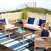 Outdoor Couch Cushions, Throw Pillows And Slat Coffee Table (Photo 9 of 15)